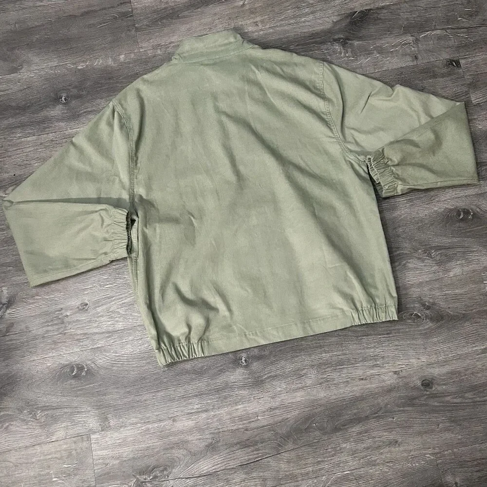 Nike Sportswear Club Corduroy Harrington Jacket Full Zip Large Green FZ0631-370 - Picture 4 of 9